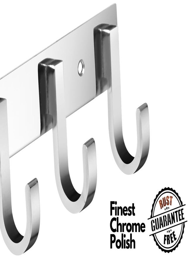 HingeMinds Stainless Steel Cloth Hanger for Wall, Clothes Hook Hangers Door Mounted, Bathroom Hooks for Hanging Towel, Wall Mount Shirt Hangers, Dress Holder Hooks - 6 Pin-XL, Pack of 1, Silver - Image 5